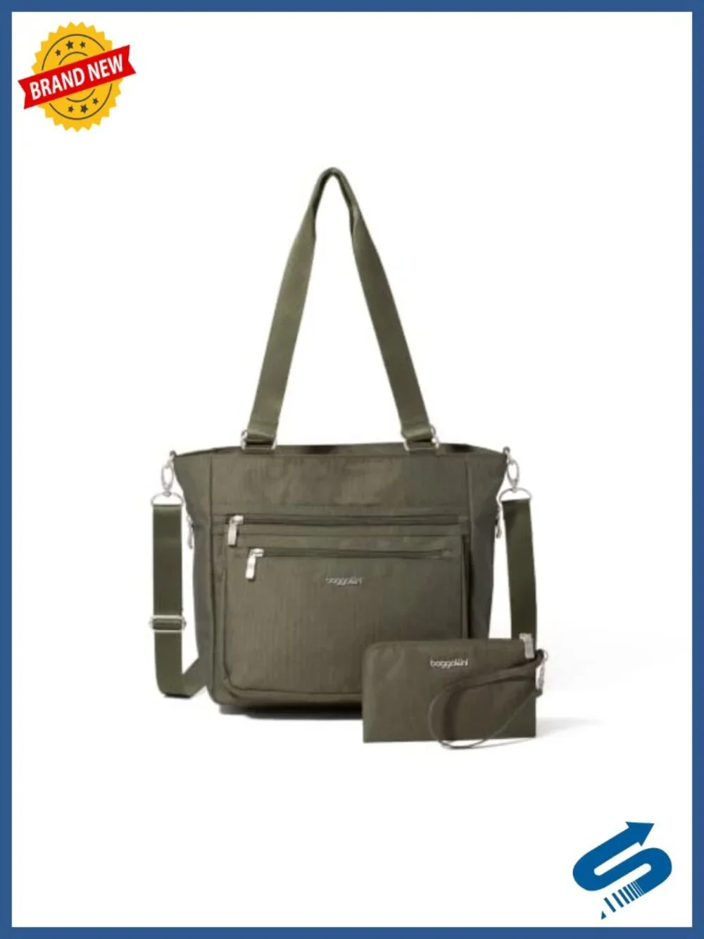 Baggallini Modern Shopper Tote, Polyester, Travel Tote with Luggage Sleeve